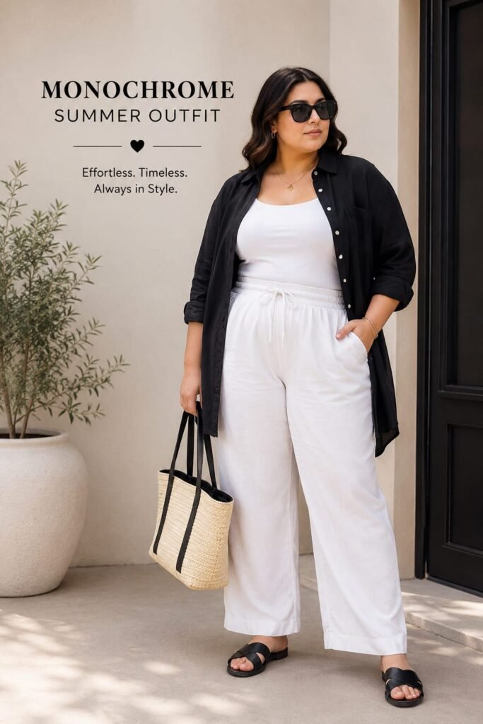 Monochrome plus size outfit