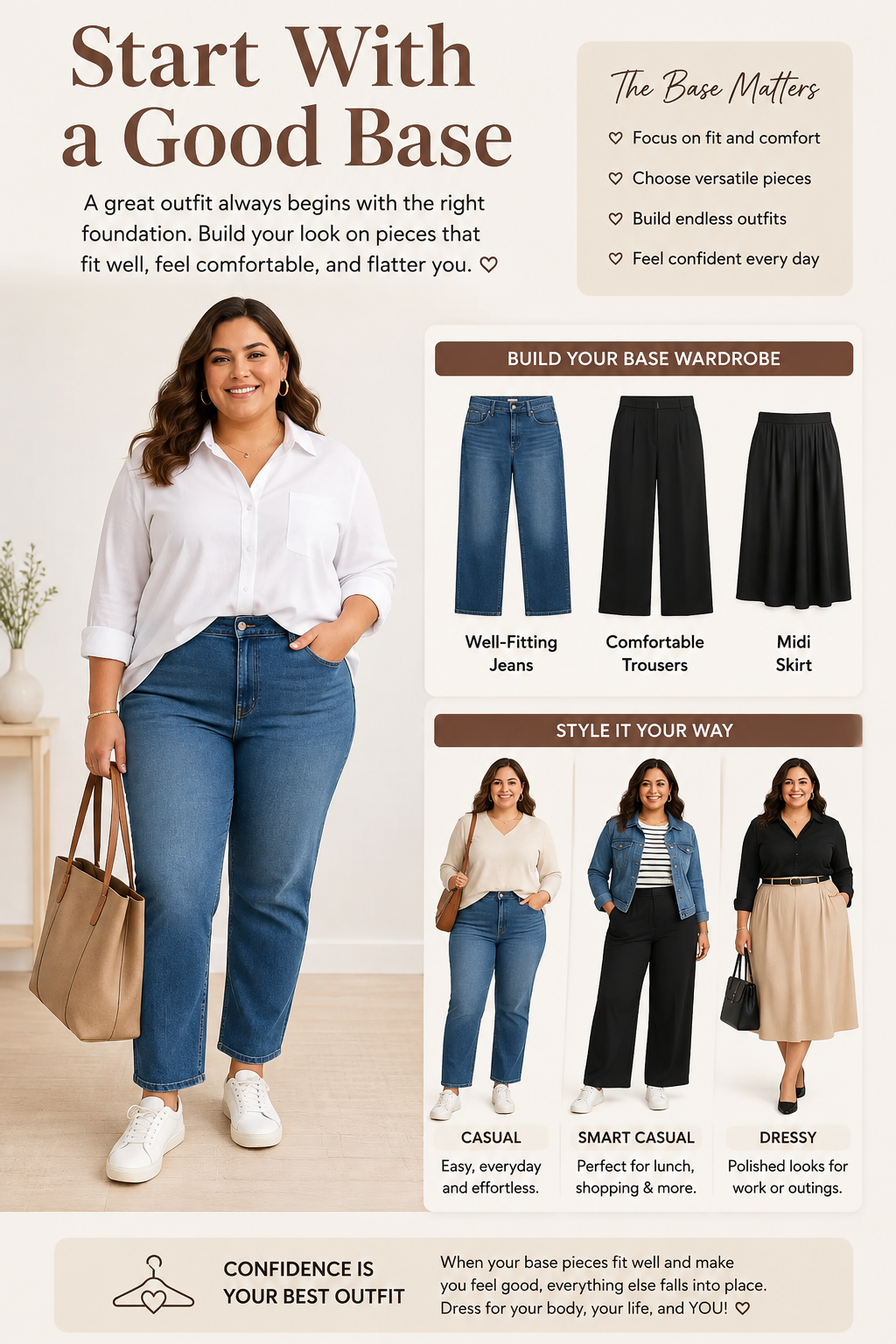 How to Create a Flattering Plus-Size Outfit With Simple Pieces