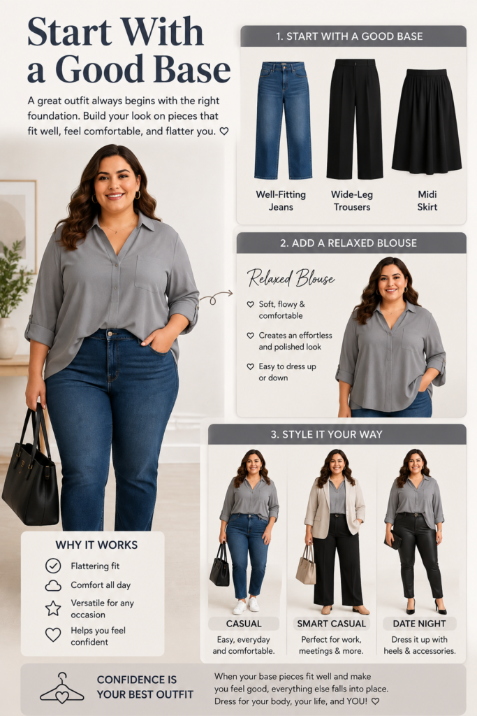 Add a relxed blouse