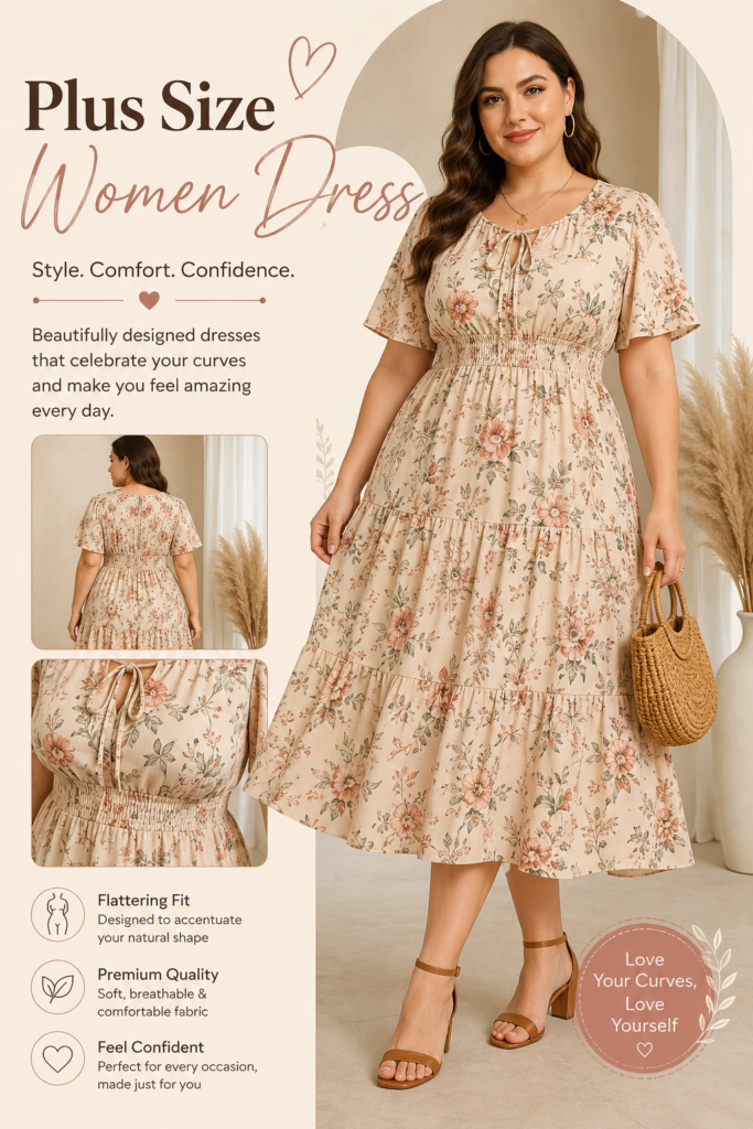 Plus size flowy maxi dress for summer
