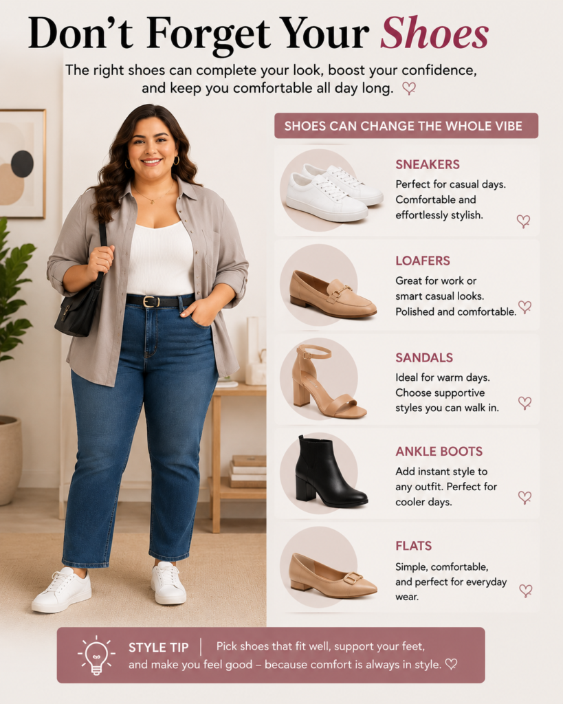 Add comfortable shoes to look good