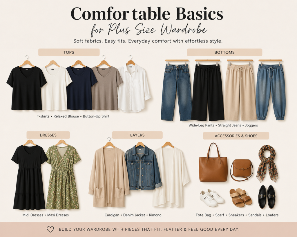 comfortable basics for plus size women