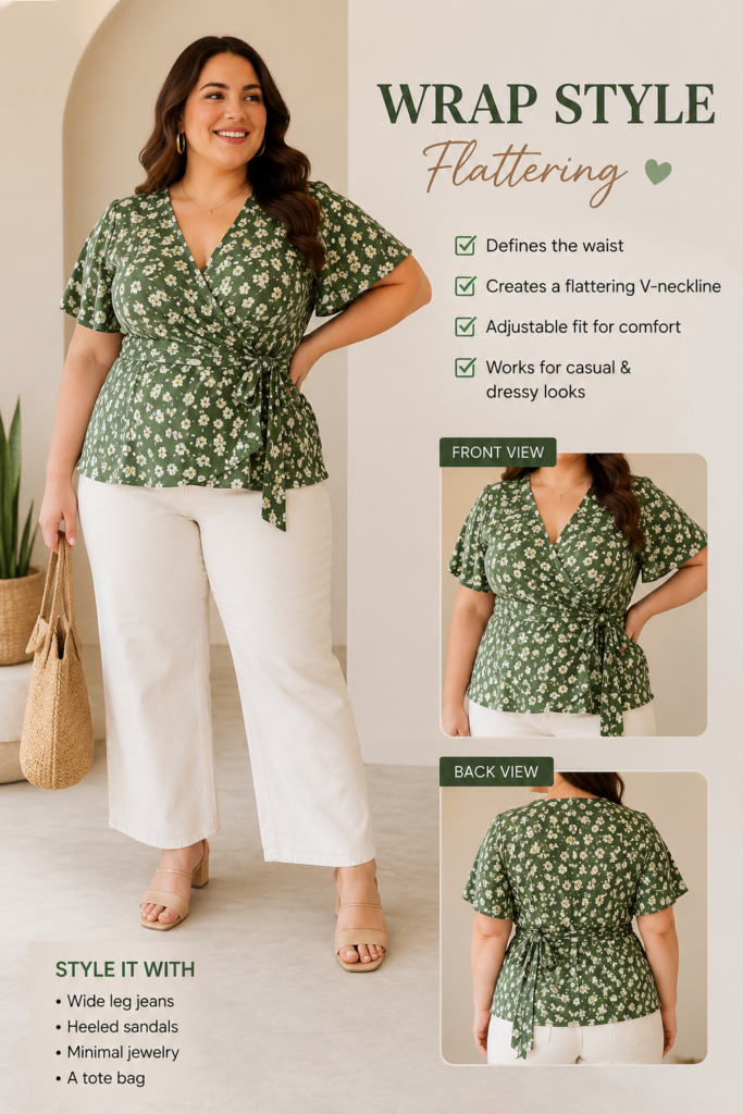 Beautiful wrap style for plus size